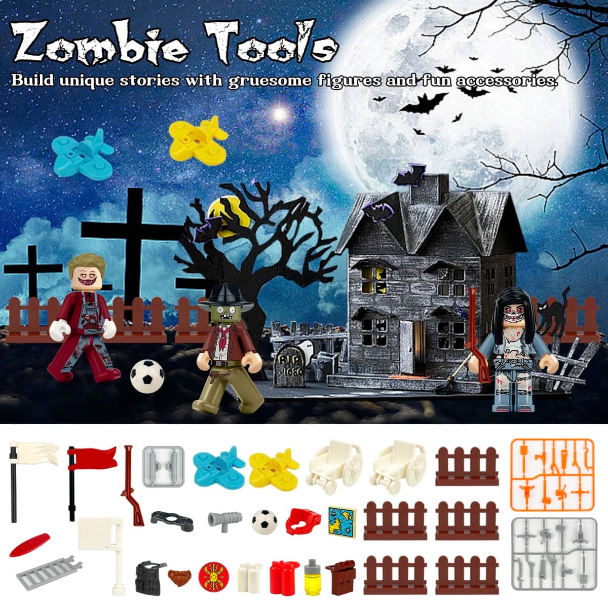 econoLED Minifigures, 36PCS Zombie Mini People Figurines, Horror Movable Building Bricks Minifigs, Easter Egg Stocking Stuffers Christmas Halloween Birthday Party Favors, Gift for Kids Boys Girls thumbnail 5