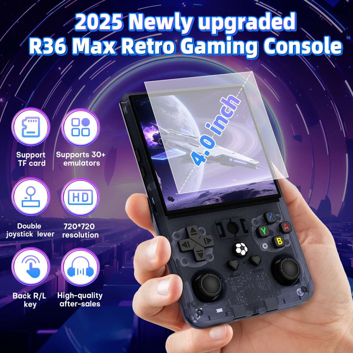 Retro Video Game Console, Black thumbnail 2