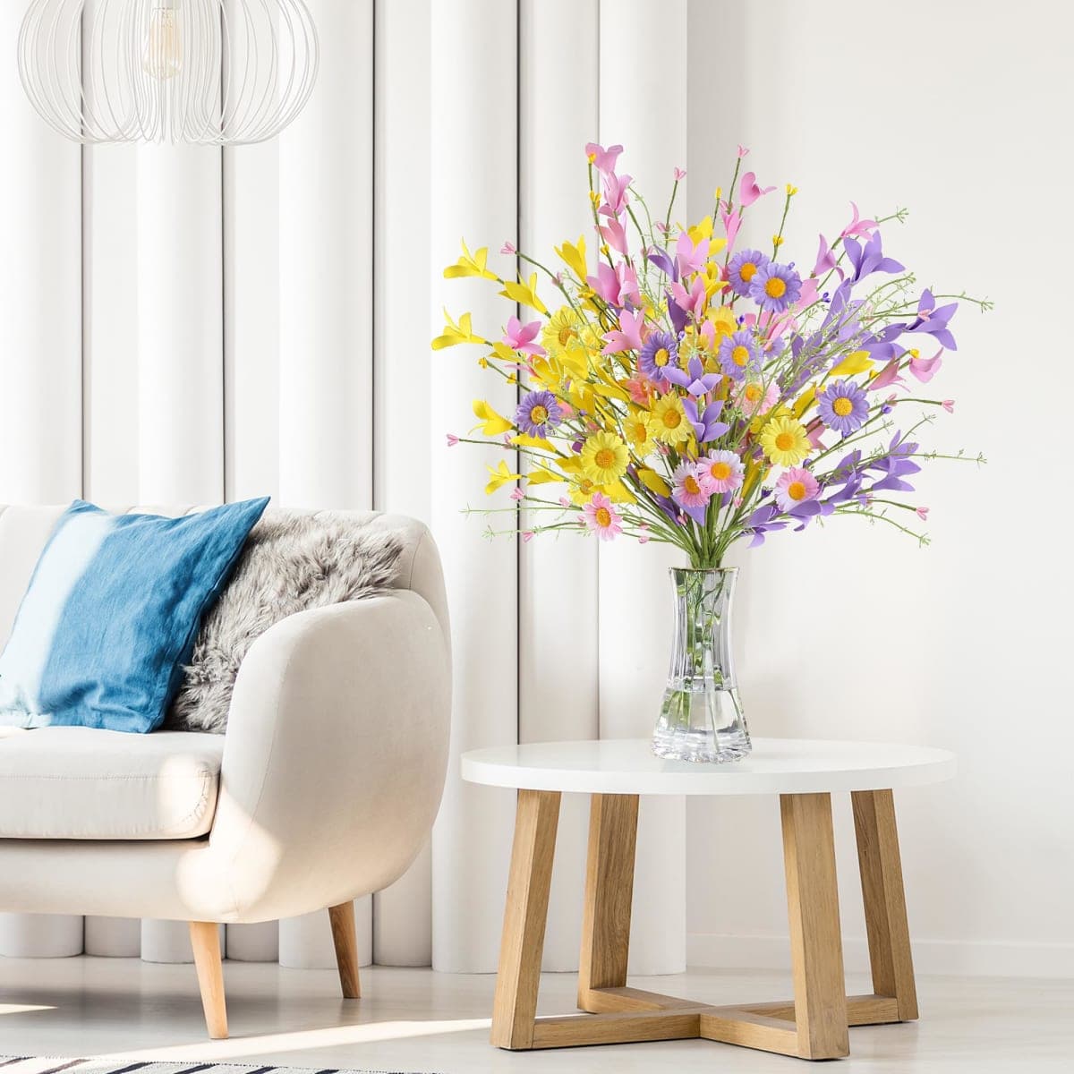 Sggvecsy Artificial Easter Stems 8 Pcs Spring Floral Picks with Forsythia Daisy Twig Branches Easter Berry Picks for Easter Arrangement Centerpiece Easter Celebration Home Vase Decor thumbnail 2