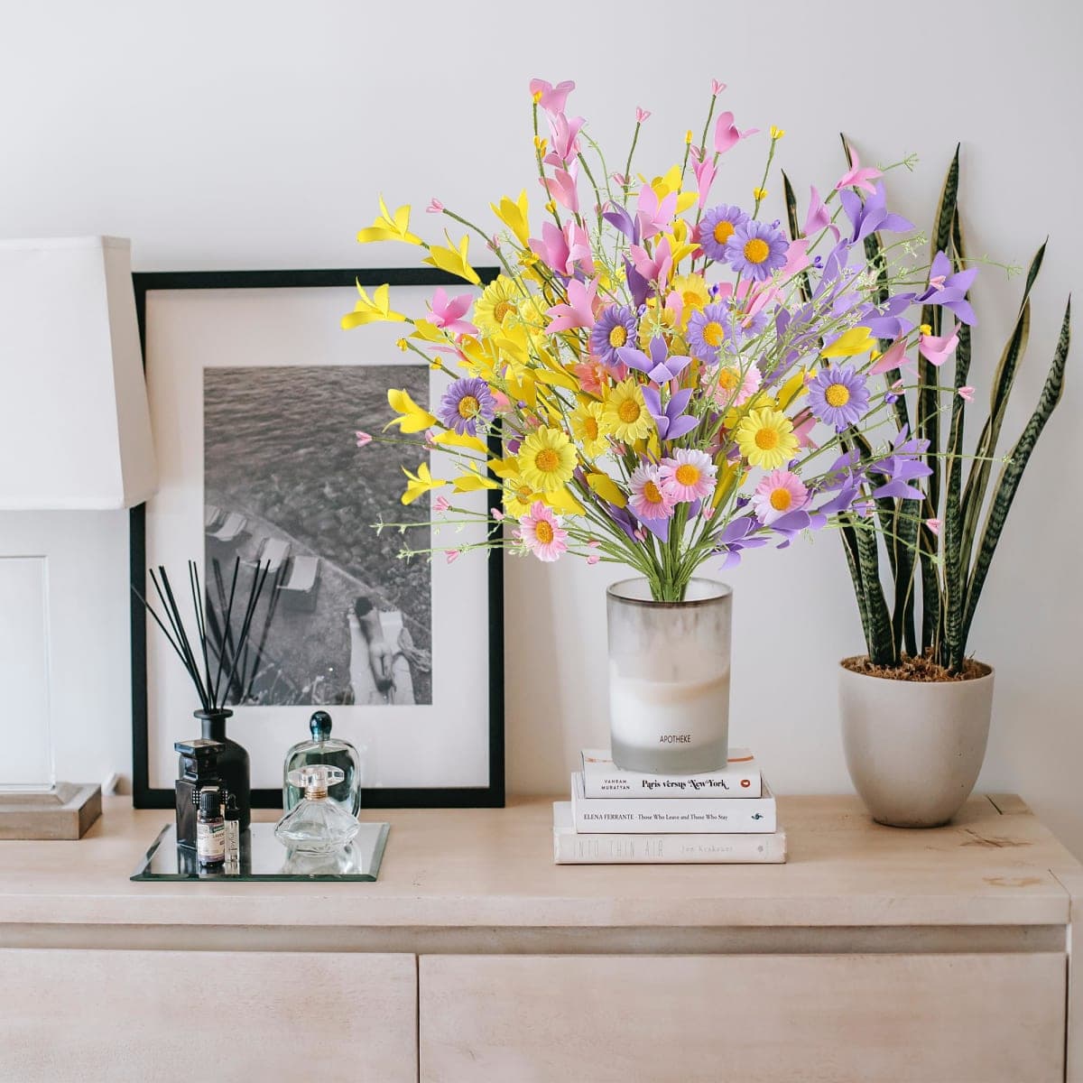 Sggvecsy Artificial Easter Stems 8 Pcs Spring Floral Picks with Forsythia Daisy Twig Branches Easter Berry Picks for Easter Arrangement Centerpiece Easter Celebration Home Vase Decor thumbnail 4