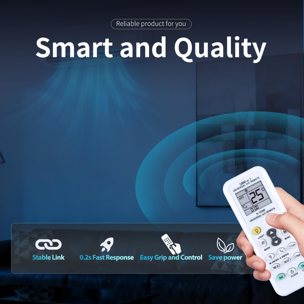Universal K-1028E Air Conditioner Remote LCD A/C Conditioning Controller 1000 in 1 for Mitsubishi Toshiba HITACHI FUJITSU GREE ELECTROLUX SANYO AUX Daewoo LG Sharp Samsung HAIER Huawei Air Condition thumbnail 3