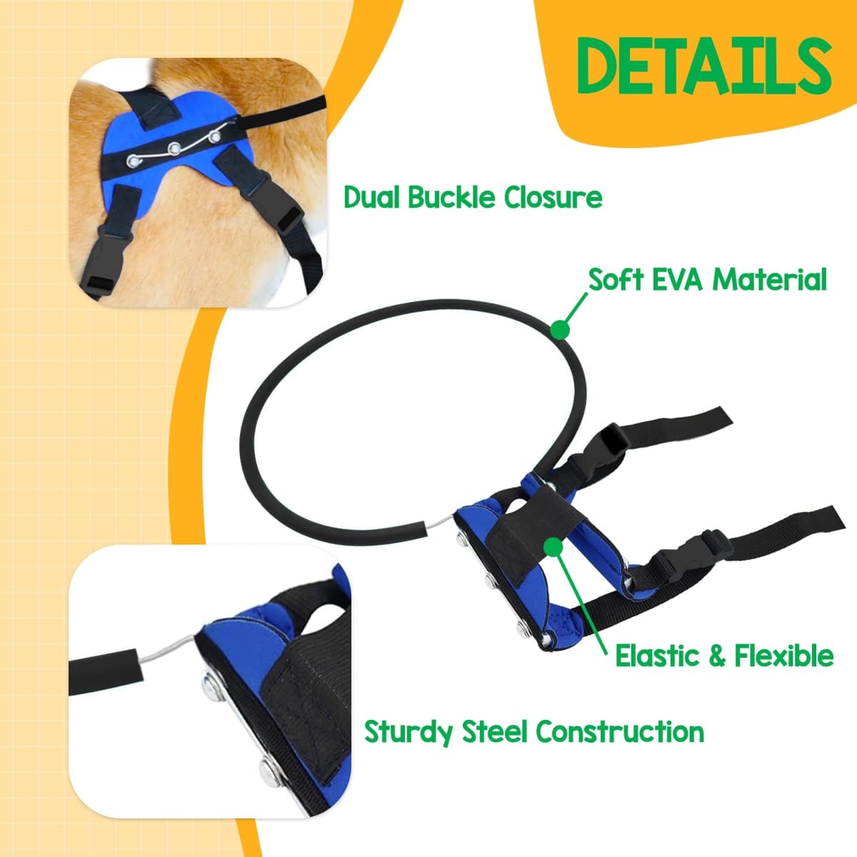 LetPetRun Protective Halo Harness for Blind Dogs,Adjustable Protective Ring Collar Vest, Safe Walking Navigation Aid for Visually Impaired Dogs (13"-17") thumbnail 4