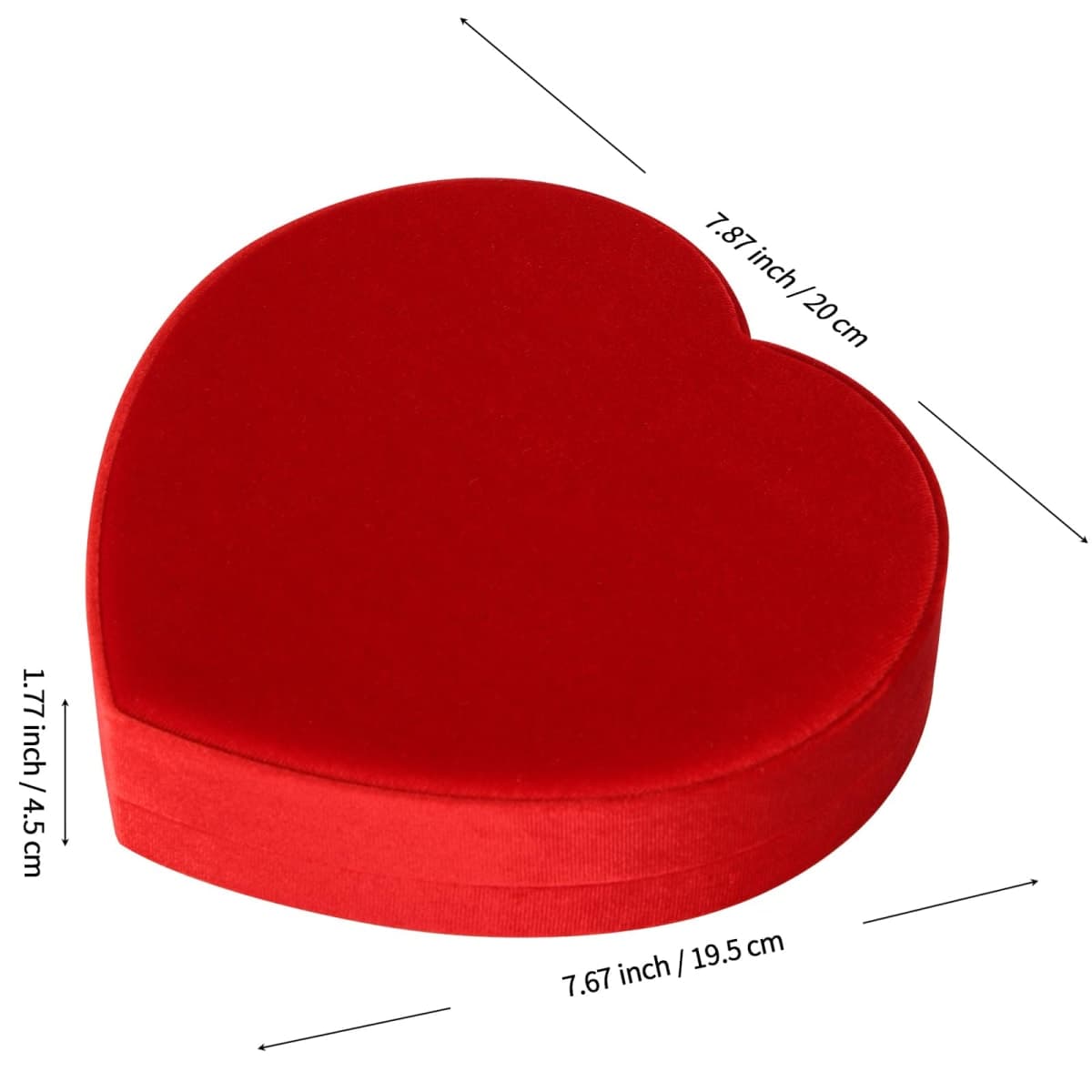 LETURE Large Jewelry Set Gift Box, Heart-Shaped Velvet Necklace Ring Earring Pearl Storage Organizer Holder Box (RED) thumbnail 2