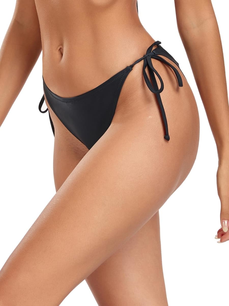 RELLECIGA Women's Black Sexy Tie Side Bikini Bottom Size X-Large thumbnail 2
