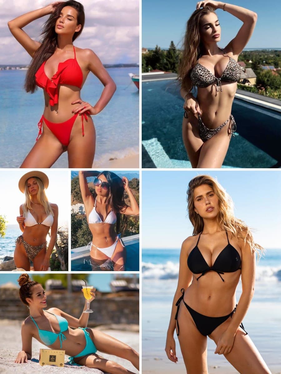 RELLECIGA Women's Black Sexy Tie Side Bikini Bottom Size X-Large thumbnail 3