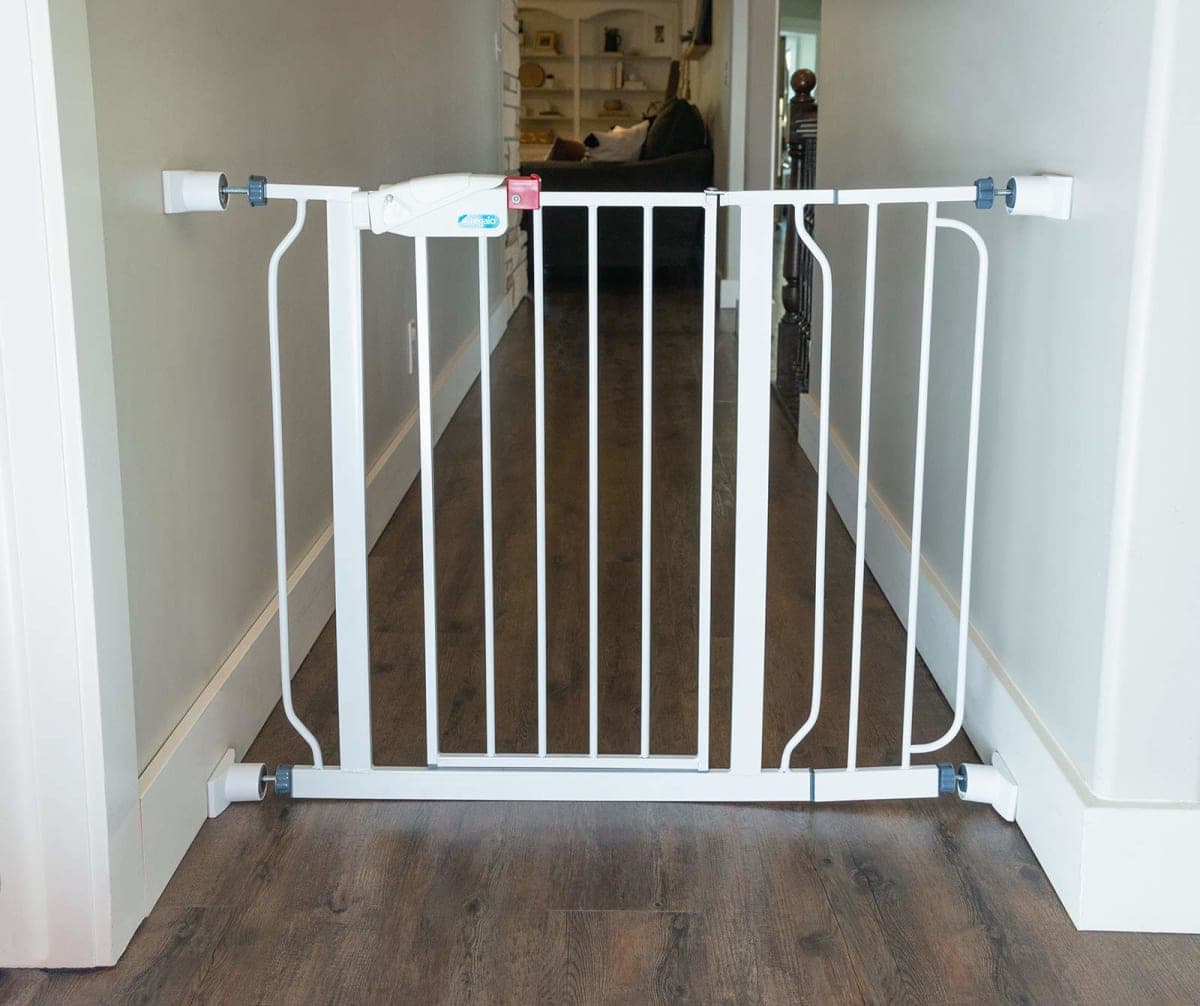 Wall Nanny Extender - 4 Inch Baby Gate Extension Kit (Made in USA) Extends Pressure Mounted Gates 4 Inches + Protects Walls - for Child, Pet & Dog Gates - Protector (4 Pack) thumbnail 4
