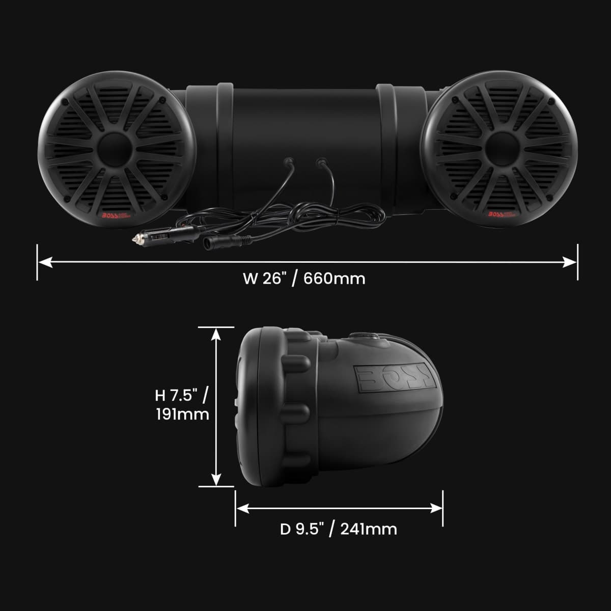 BOSS AUDIO ATV25B Powersports Plug and Play Audio System with Weather Proof 6.5 Inch Component Speakers ,Bluetooth Audio Streaming, Built in 450 Watt Amplifier. thumbnail 5