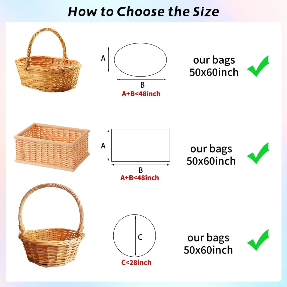 woric 6PCS Jumbo Huge Cellophane Gift Bags 50x60 Inch Extra Large Cellophane Wrap for Bathtub Baby Shower Birthday Gift Baskets thumbnail 3
