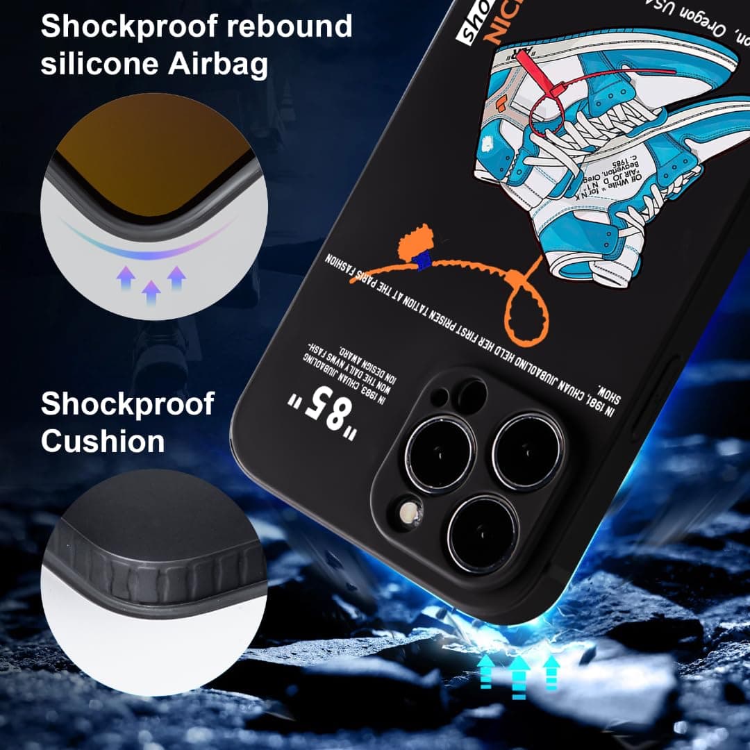 CHBSHENG Cool Phone Case for iPhone 12 Case for Boys Men Street Design Aesthetic Shockproof Basketball Sneaker Sports Designer Cases Compatible with iPhone 12 Black thumbnail 2