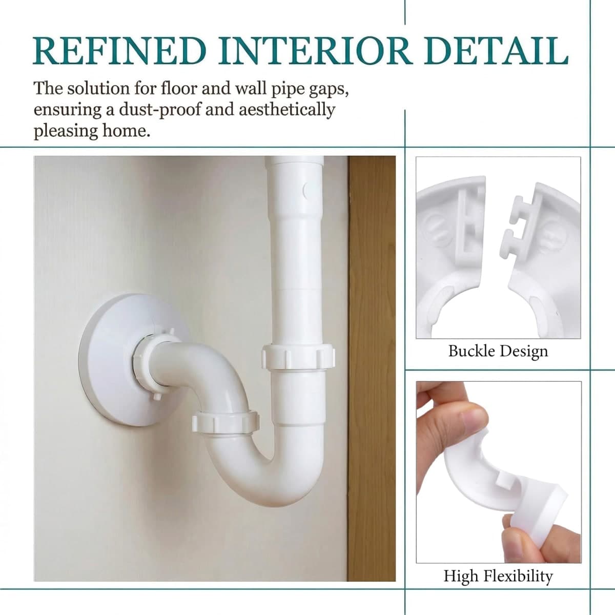 Hzopcw 6pcs Escutcheon Plate, 16mm PP Plastic Plumbing Cover Plates, White Split Flange Pipe Cover for Pipe Bathroom Toilet Water Line thumbnail 3