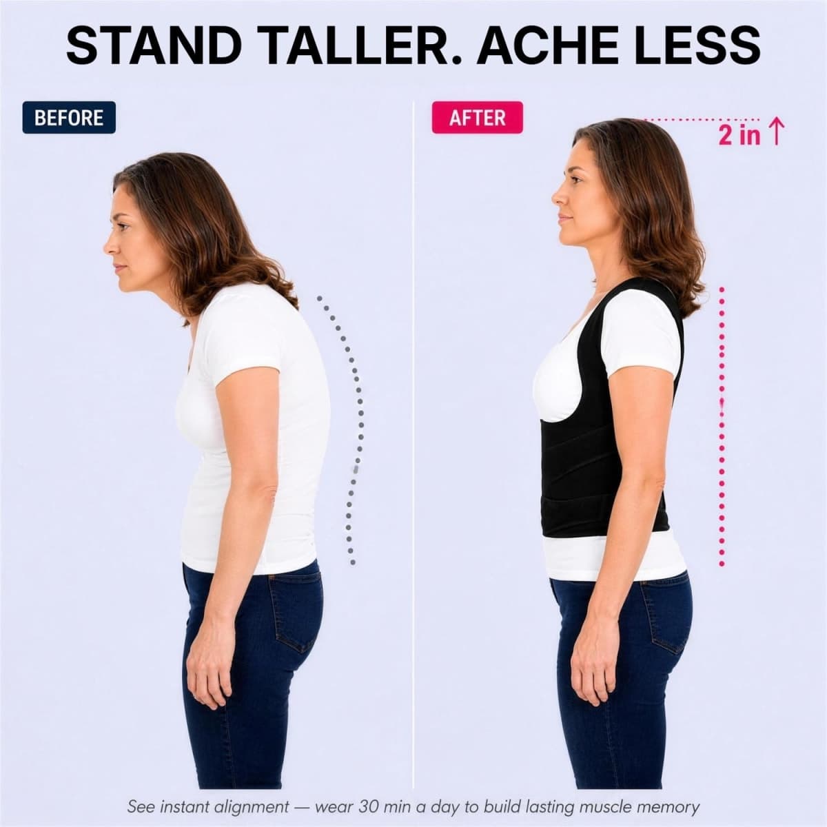Fit Geno Back Brace Posture Corrector for Women and Men, Shoulder Straightener, Adjustable Full Back Support, Upper and Lower Back Pain Relief - Scoliosis, Hunchback, Hump, Thoracic, Spine Corrector thumbnail 3