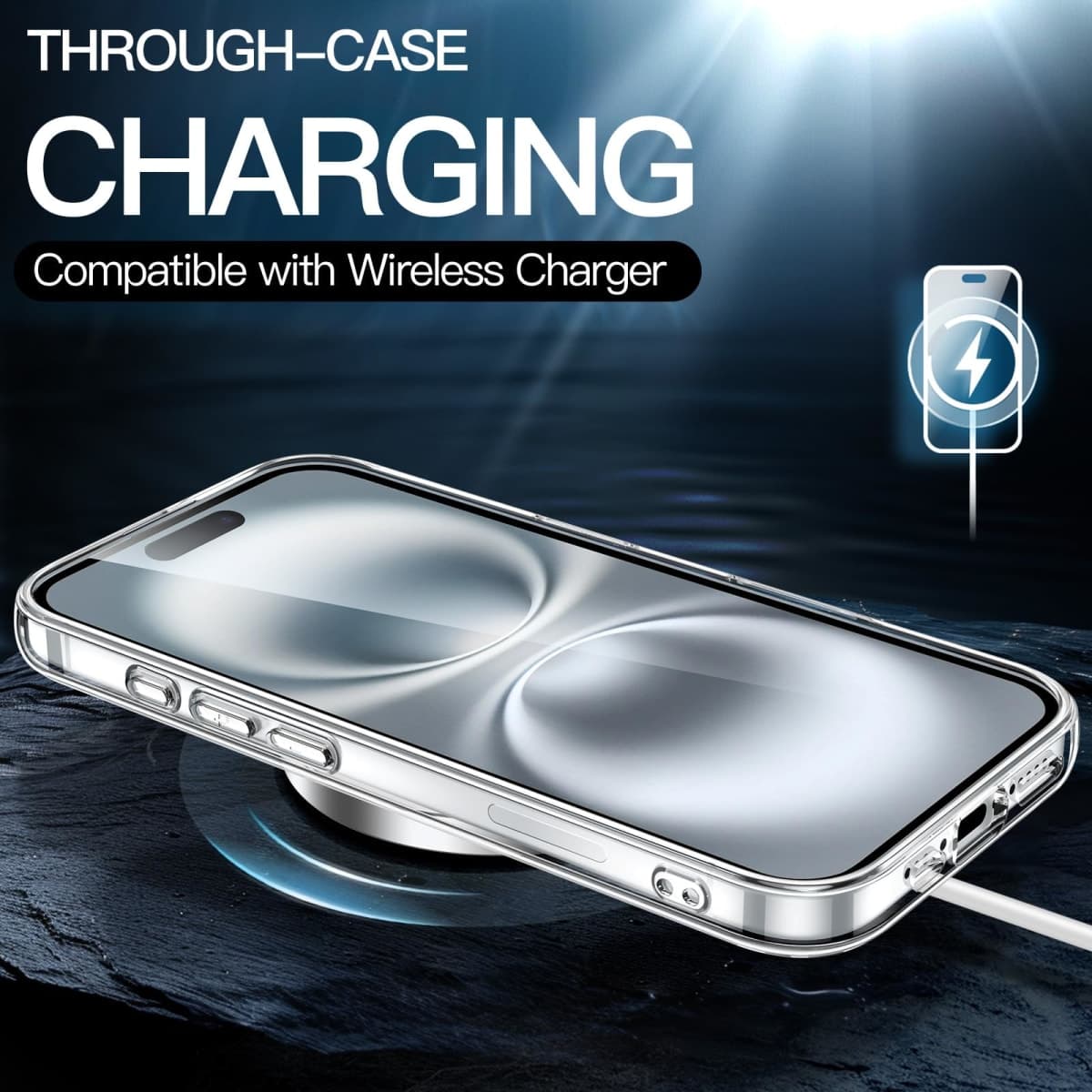 JETech Case for iPhone 16 6.1-Inch, Non-Yellowing Shockproof Phone Bumper Cover, Anti-Scratch Clear Back (Clear) thumbnail 5