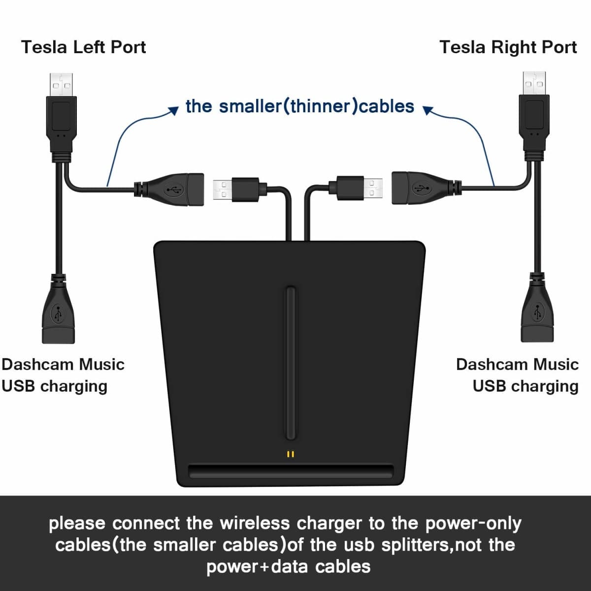 VXDAS Wireless Charger, Dual 10W QI Wireless Phone Charging Pad M3 Car Center Console for Tesla Model 3 Accessories Panel with 7pcs Custom Cup Mat Center Console Liner mat-Upgrade thumbnail 4