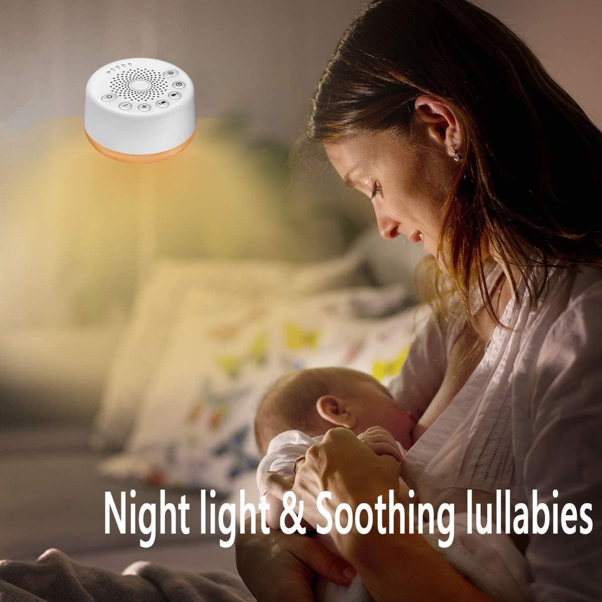 Easysleep Sound White Noise Machine with 25 Soothing Sounds and Night Lights Sound Machines with Memory Function 32 Levels of Volume and 5 Sleep Timer Powered by AC or USB for Sleeping Relaxation (White) thumbnail 3