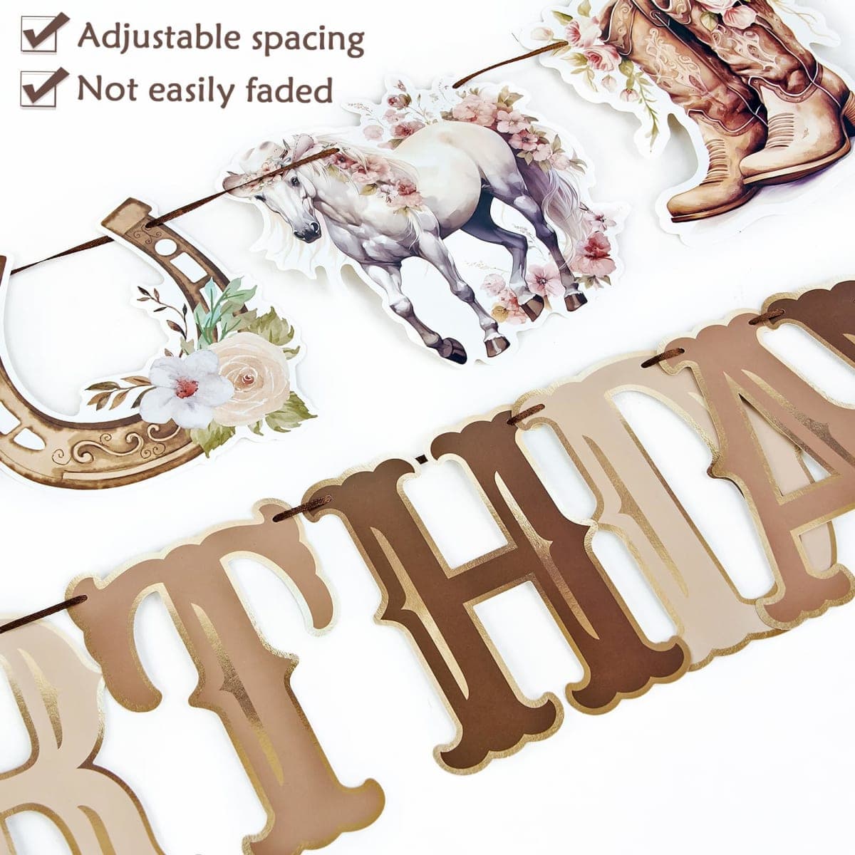 OBBOLO Horse Birthday Party Decorations for Girls, Cowgirl Hanging Swirl Decorations thumbnail 2