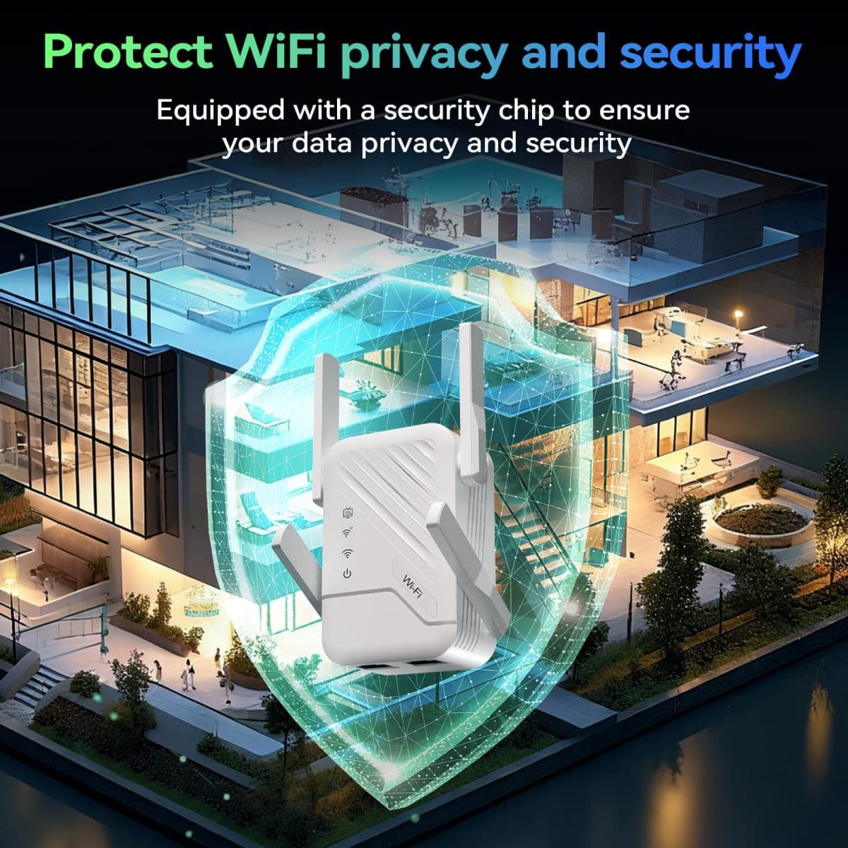 Wireless Router Amplifier Easy Setup, Wide Compatibility, WiFi Extender Signal Booster, Internet Extender Covers Up to 13389 Sq.ft for Home, Long Range WiFi Repeater thumbnail 5