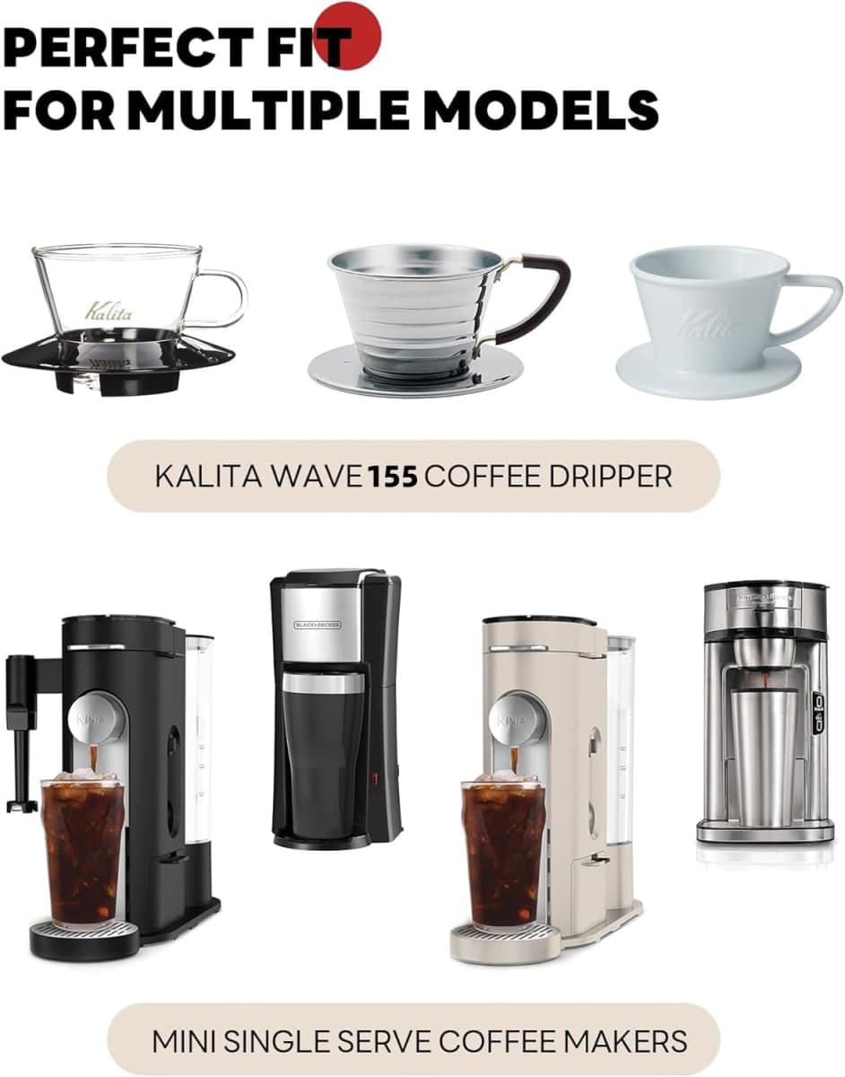 Disposable Small Coffee Filters,100PCS Unbleached Basket Coffee Paper Filter for Ninja Pods & Grounds Specialty Single-Serve Coffee Maker PB051 PB041, Kalita Wave Dripper 155, 1-2 Cup thumbnail 3