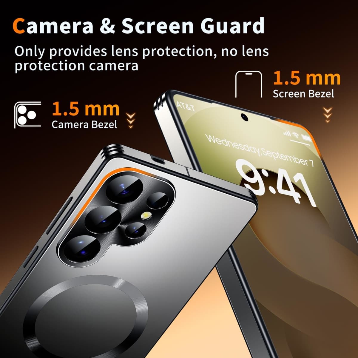 YOOVEI for Samsung Galaxy S25 Ultra Case,Black thumbnail 3