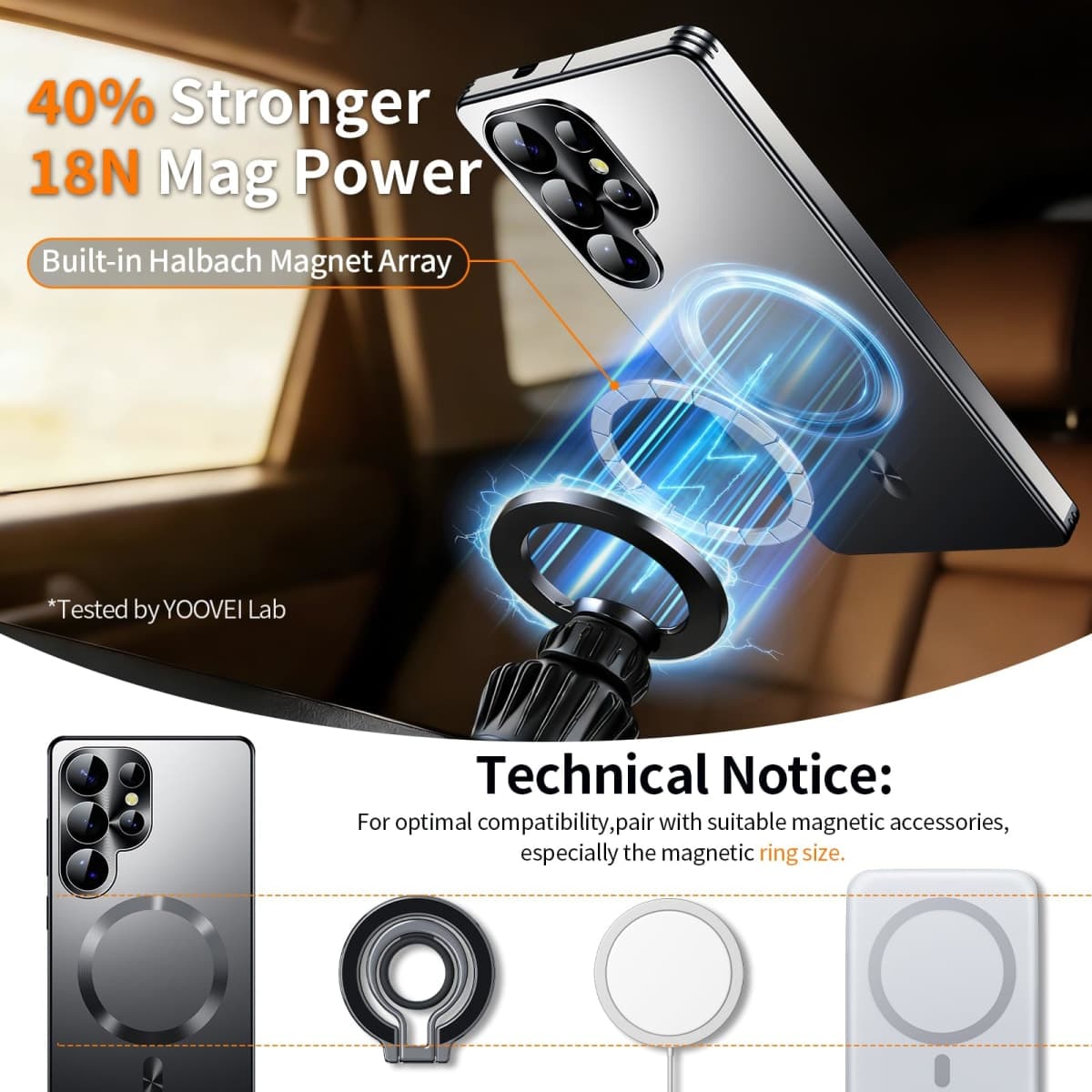 YOOVEI for Samsung Galaxy S25 Ultra Case,Black thumbnail 4