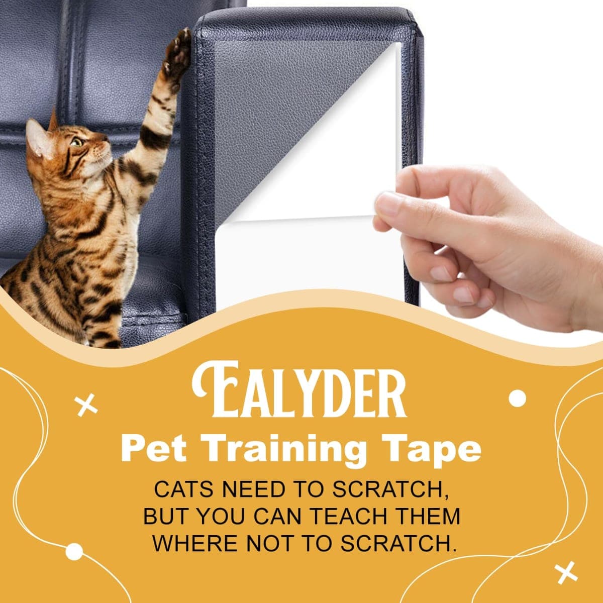 Anti Cat Scratch Tape 3 Inches x 30 Yards Pet Training Tape, Transparent Furniture Protector, Double Sided Cat & Dog Scratch Deterrent for Couch, Doors and Walls thumbnail 4