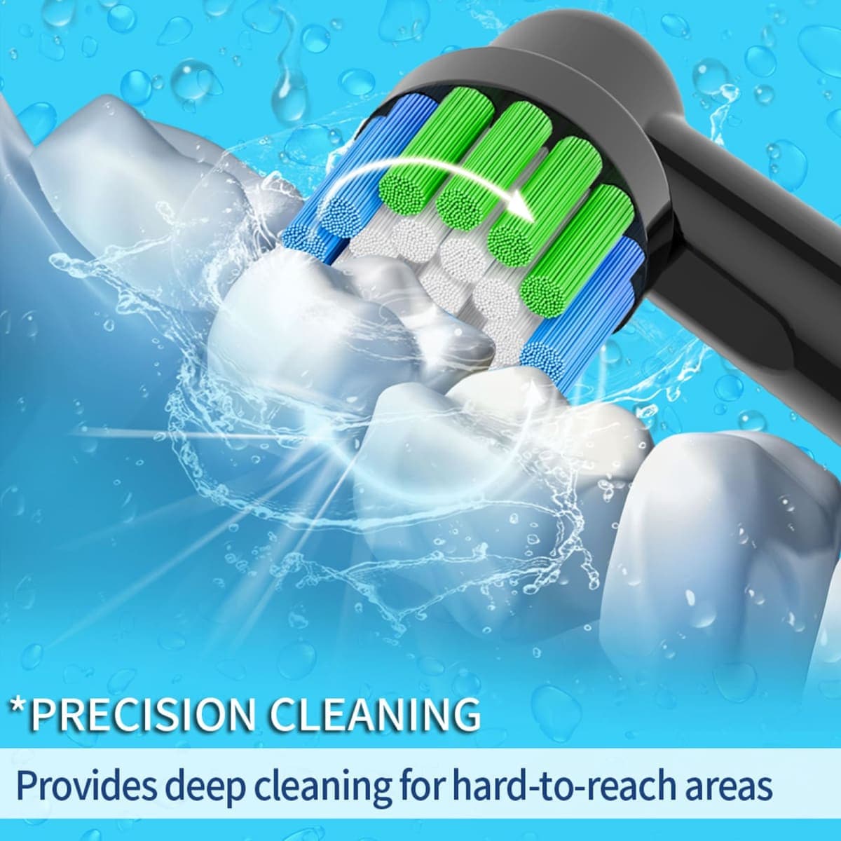 8pcs Professional Toothbrush Replacement Heads, Compatible with Braun Oral-B Electric Toothbrush, Pro1000 /1500/100/500/Vitality/Genius X/7000/7500/8000/9600 Etc. thumbnail 2