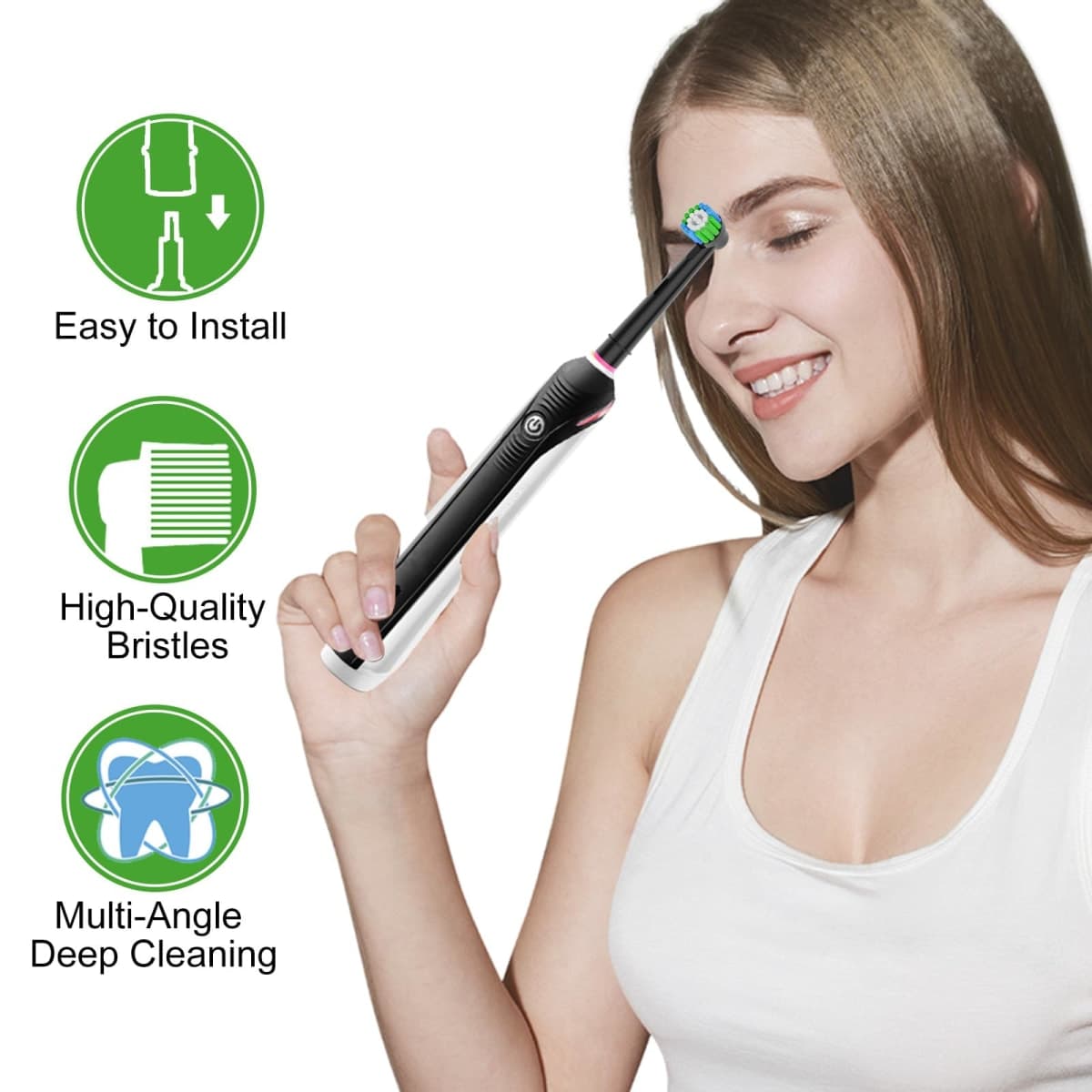 8pcs Professional Toothbrush Replacement Heads, Compatible with Braun Oral-B Electric Toothbrush, Pro1000 /1500/100/500/Vitality/Genius X/7000/7500/8000/9600 Etc. thumbnail 3
