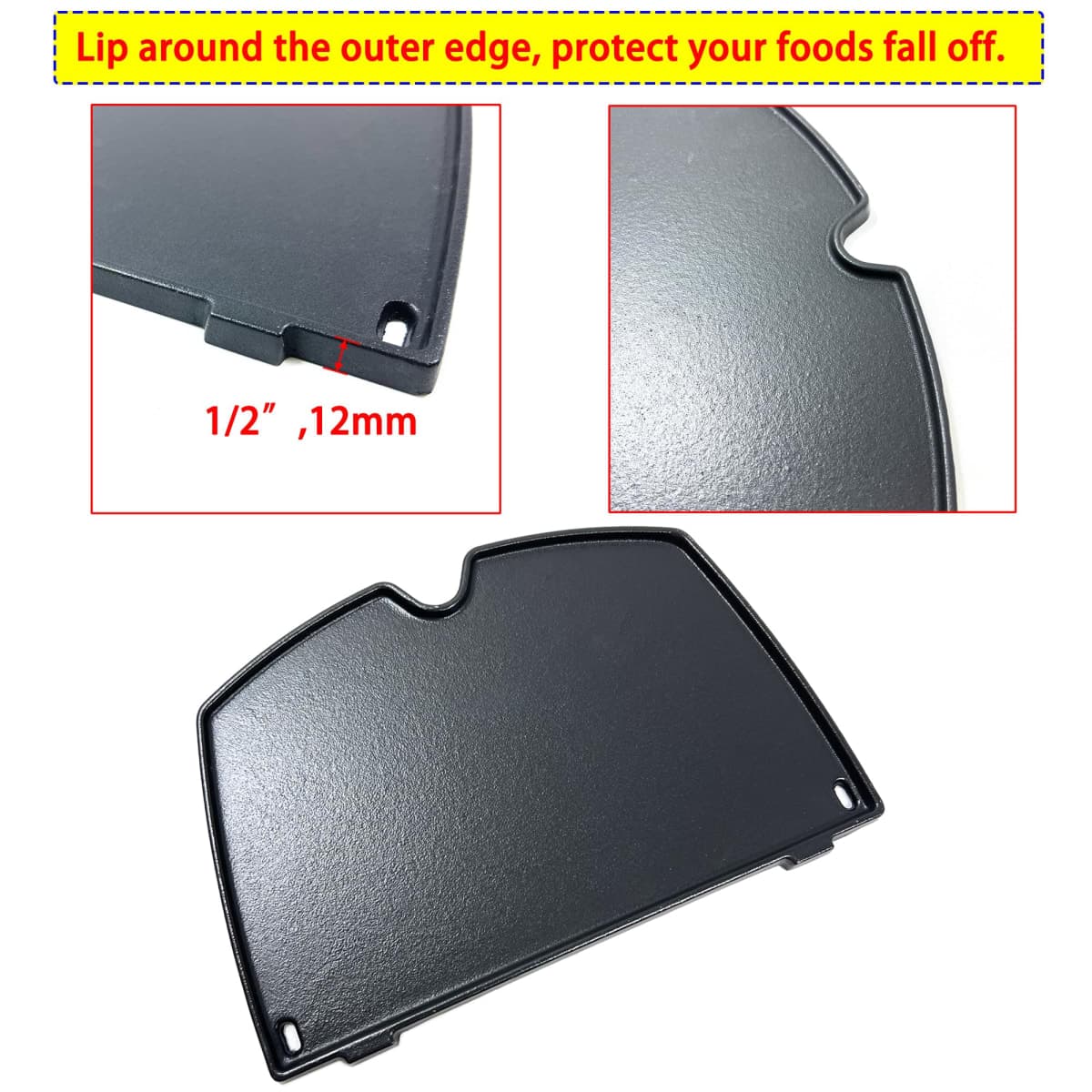Direct Store DC128 7658 Cast Iron Griddle for Weber Spirit 200, Spirit 300, Spirit II 200, Spirit II 300, Spirit E210, E310, Genesis Silver/Gold B/C, Genesis 1000-5000, Replace for Weber 7597 Griddle thumbnail 3