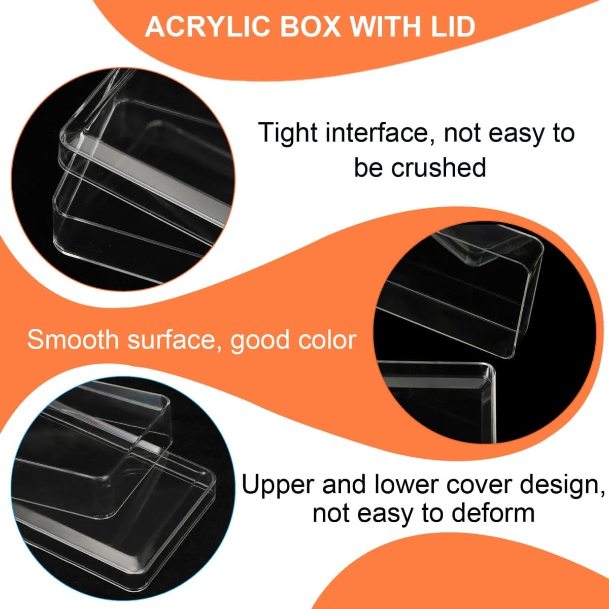 PATIKIL Acrylic Box with Lid 10.24" x 7.09" x 2.36", Clear Acrylic Display Boxes Plastic Square Cube Containers Storage Organizer for Candy Tiny Jewelry Artwork Display thumbnail 4