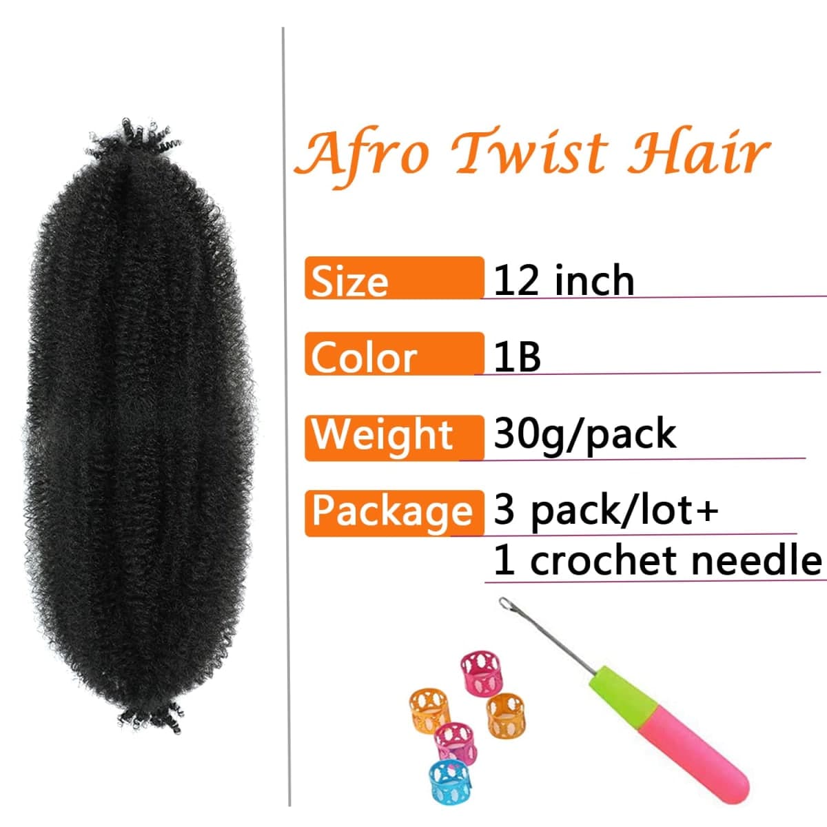 GZVIS Springy Afro Hair Extensions 12 Inch 3 Packs Kinky Hair Black Pre Foamed Marley Hair Extensions for Black Women 12 Inch 1B thumbnail 2