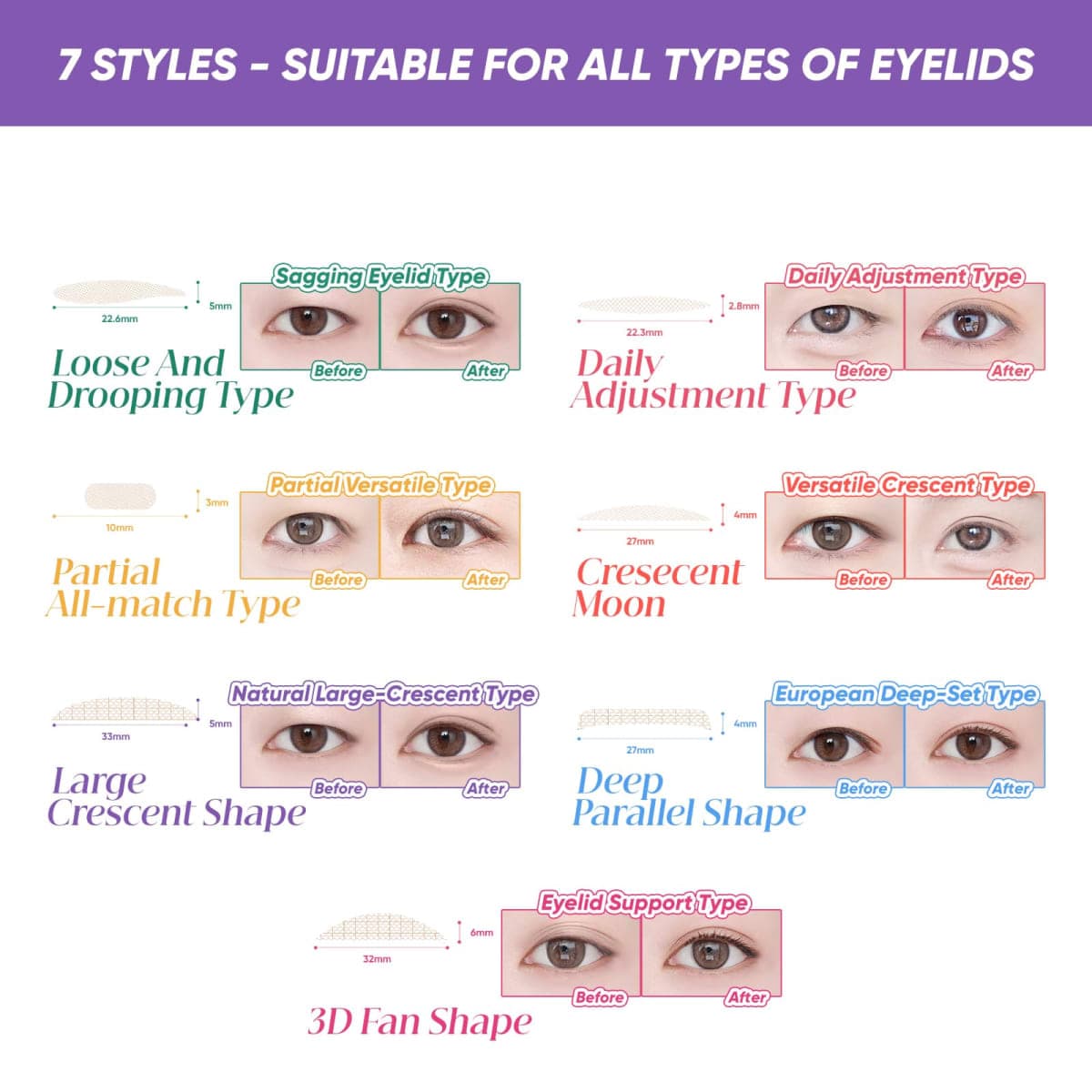 MLEN DIARY Double Eyelid Tape Invisible Eyelid Lifter Strips for Hooded Eyes Droopy Eyelid Lifter Eye Lid Strips with Tools (108P-33 * 5mm) thumbnail 5