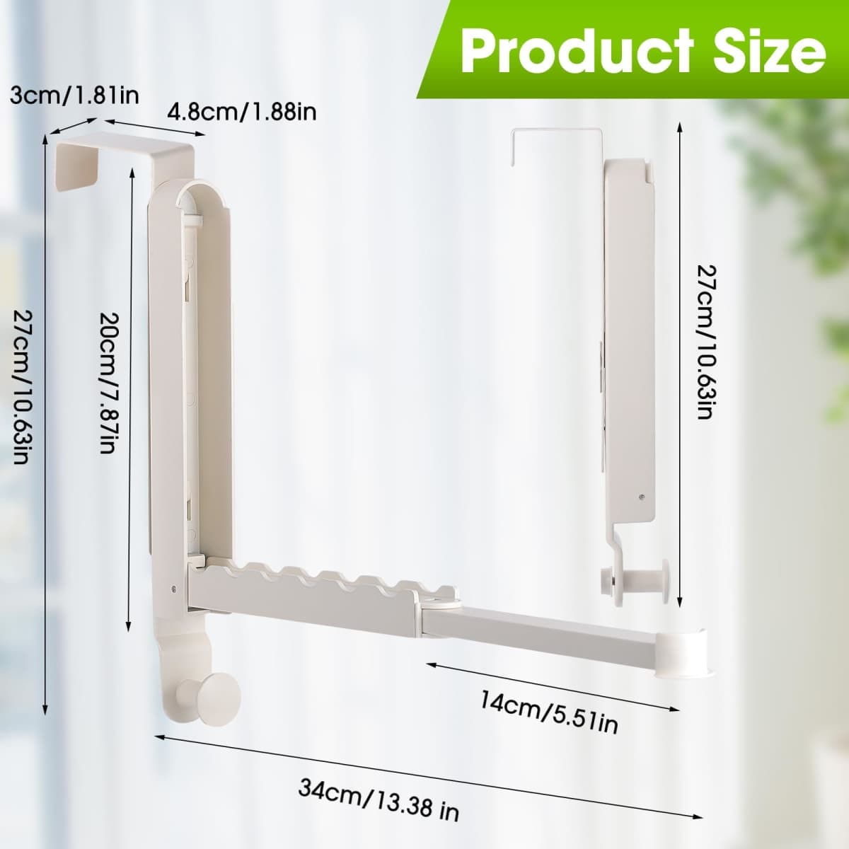 Over The Door Drying Rack, 2 Pack Foldable Over The Door Hooks Hanger for Laundry Clothes Heavy Duty Door Organizer Rack Coat Towels Hanging Storage for Bedroom Bathroom Kitchen thumbnail 3