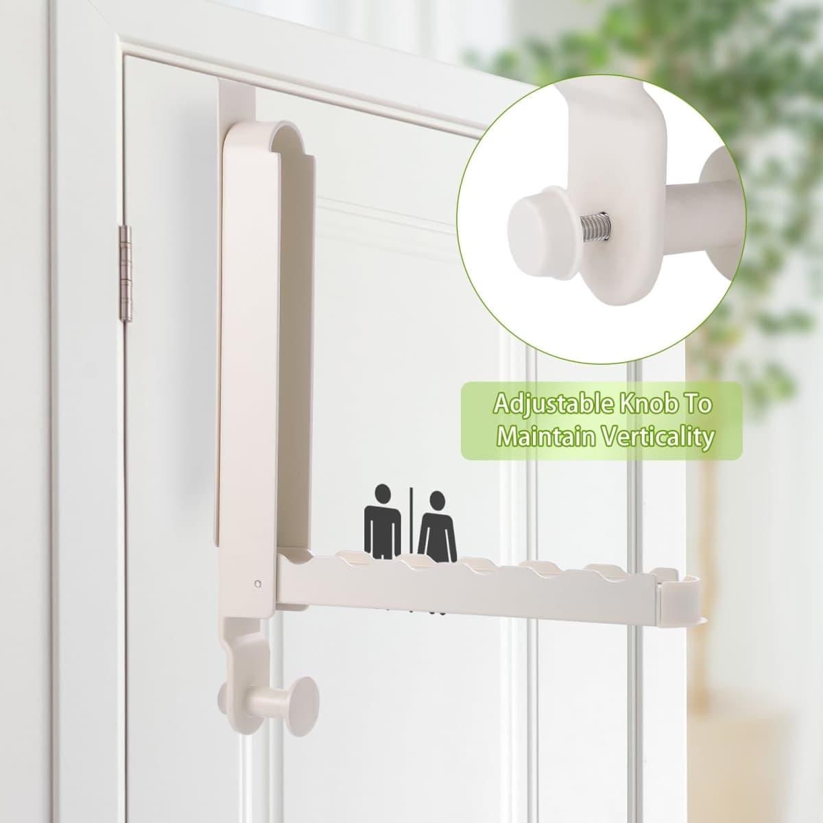Over The Door Drying Rack, 2 Pack Foldable Over The Door Hooks Hanger for Laundry Clothes Heavy Duty Door Organizer Rack Coat Towels Hanging Storage for Bedroom Bathroom Kitchen thumbnail 5