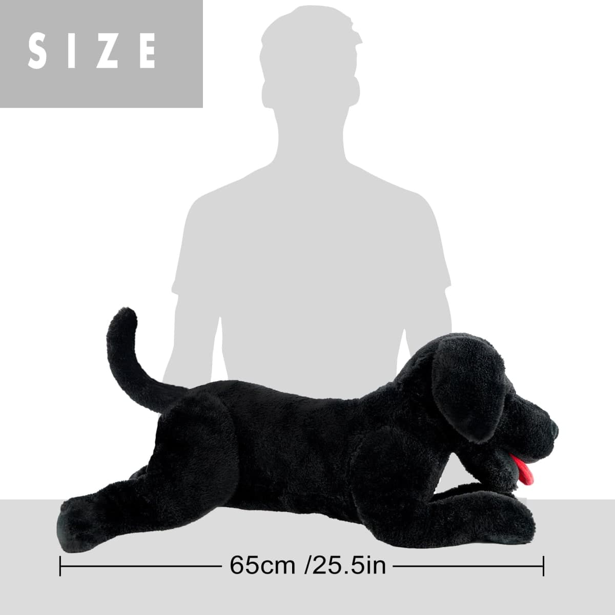 LotFancy Dog Stuffed Animal, 26 inch Black Lab Plush Dog, Realistic Stuffed Dog, Puppy Plush Toy for Kids thumbnail 2