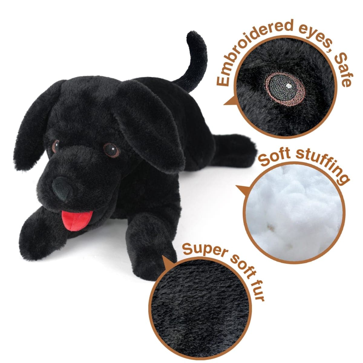 LotFancy Dog Stuffed Animal, 26 inch Black Lab Plush Dog, Realistic Stuffed Dog, Puppy Plush Toy for Kids thumbnail 3