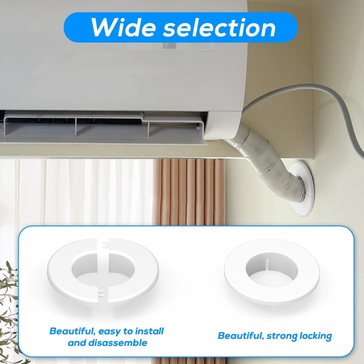 LSVFHADBFM Mini Split Cover Wall Sleeve for Air Conditioner Line Set Covers with air Conditioning Filter Cotton for Outside Units AC Sleeve Through The Wall Pipe Accessories (8.66 inches Length) thumbnail 5
