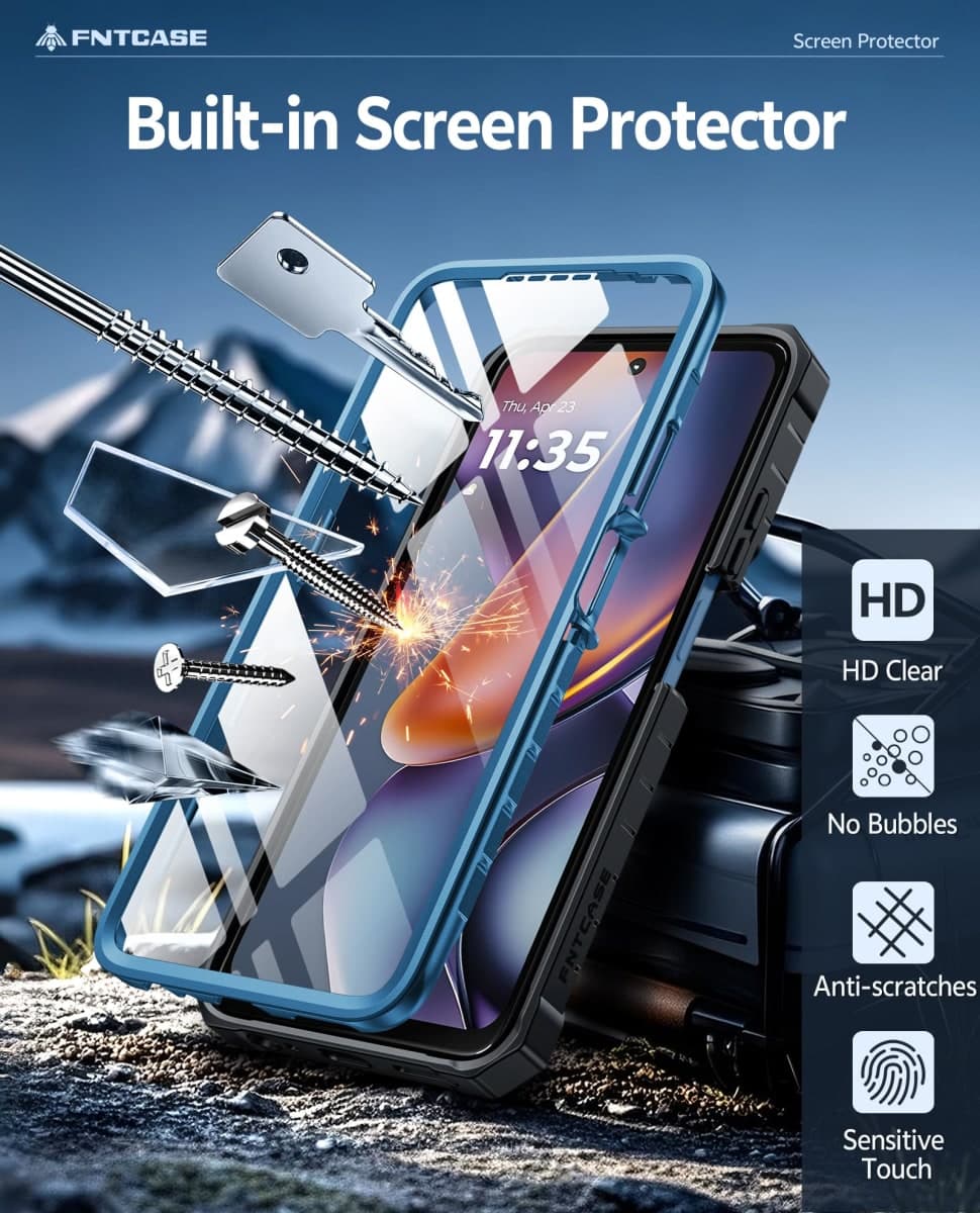FNTCASE for Moto-G 2026/2025 Case: for Motorola Moto G Play 2026 5G Military Grade Drop Proof Protection Cover with Kickstand | Matte Textured Rugged Shockproof TPU | Protective Phone Case Blue thumbnail 5