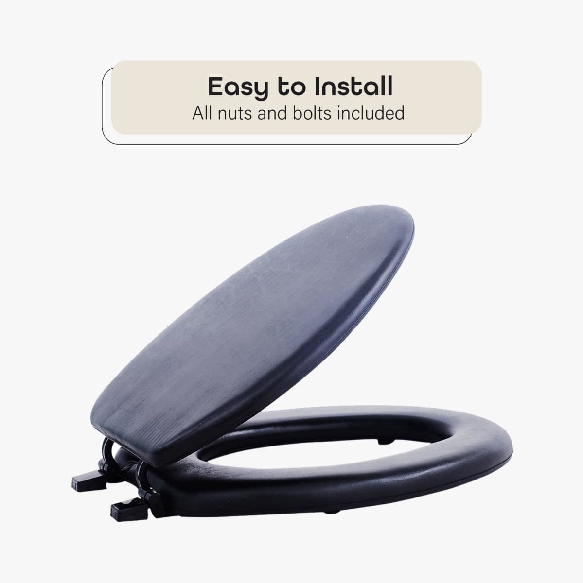 Achim Home Furnishings TOVYELBK04 Fantasia Elongated Toilet Seat, 19-Inch, Soft Black thumbnail 4