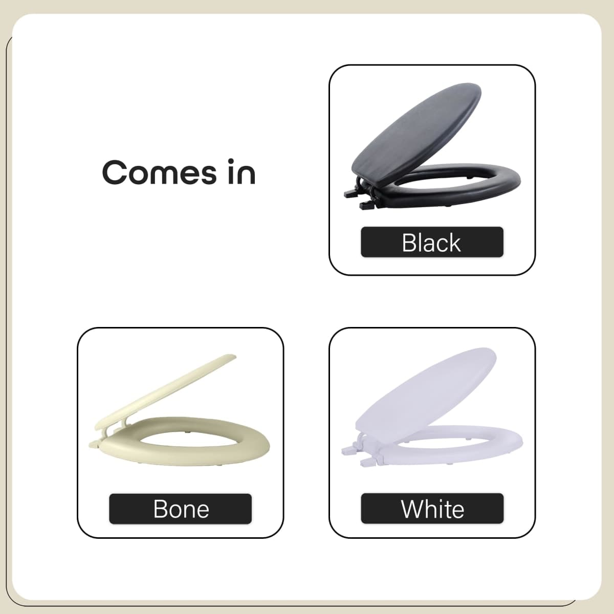 Achim Home Furnishings TOVYELBK04 Fantasia Elongated Toilet Seat, 19-Inch, Soft Black thumbnail 5