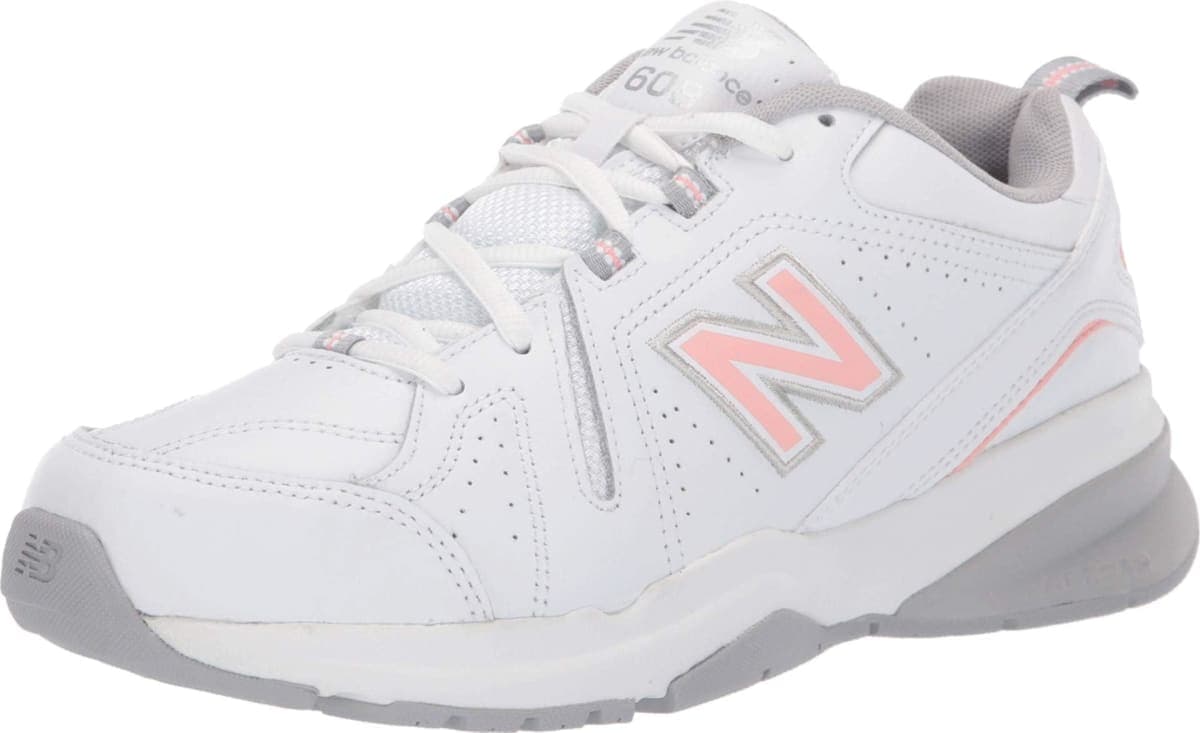 New Balance Women's 608 V5 Casual Comfort Cross Trainer, White/Pink, 7 W — image 1