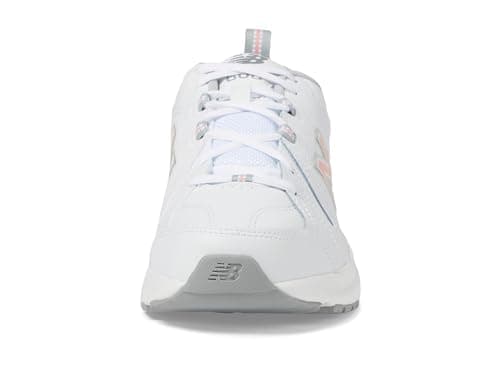 New Balance Women's 608 V5 Casual Comfort Cross Trainer, White/Pink, 7 W thumbnail 5