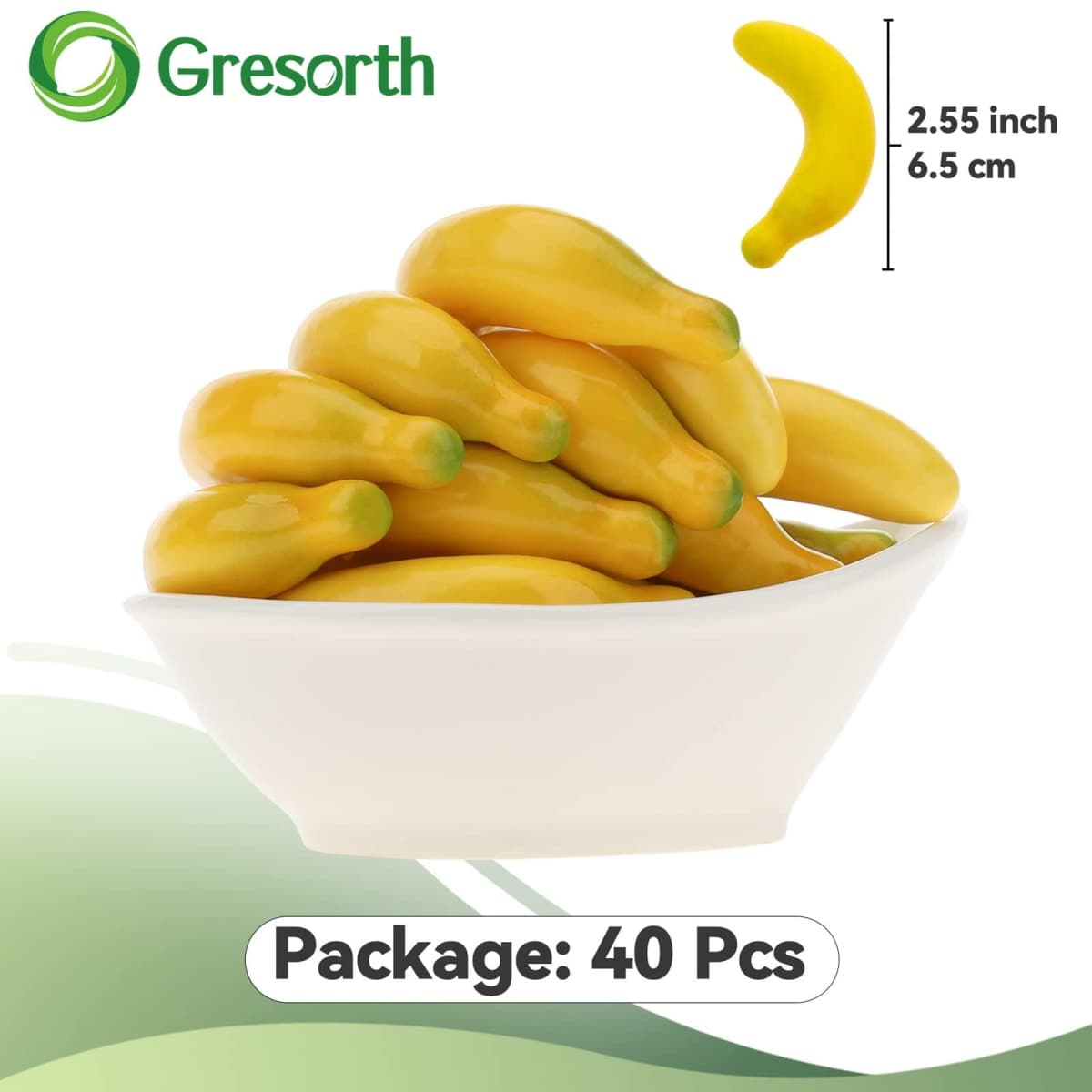 Gresorth 40pcs MINI Artificial Yellow Banana Decoration Fake Fruit Home Party Christmas DIY Material - 3.5 cm thumbnail 2