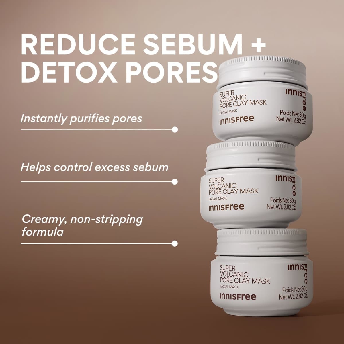 Innisfree Super Volcanic Clay Mask, Premium Korean Skincare with AHA and Natural Clusters for Deep Pore Detox, Gentle Exfoliation, Oil Control thumbnail 3
