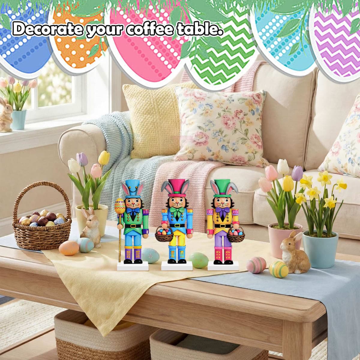 Thyle 3 Pcs 4th of July Nutcracker Soldier Decorations 7 in Patriotic Wooden Nutcracker Figures Wood Veneer Vintage Independence Day Tabletop Decoration for Fireplace Collectible Gifts(Red and Blue) thumbnail 5