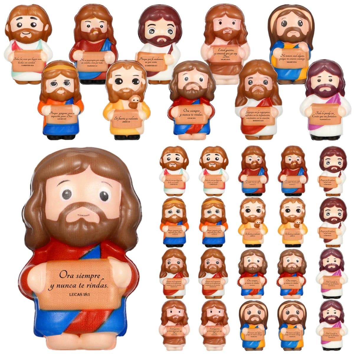 Sotiff 20 Pcs Christian Valentine Gift Bulk Mini Jesus Figures Foam Stress Relief Gift Inspirational Christian Stress Ball Religious Party Favor for Mom Dad Wife Family Church Teacher Friend (Spanish) — image 1
