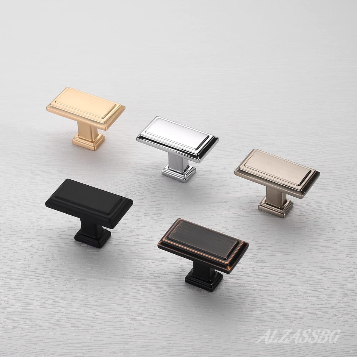 Alzassbg 6 Pack Brushed Satin Nickel Cabinet Knobs, 1.3 Inch(32mm) Kitchen Cabinet Hardware Rectangle Knob for Cupboard and Drawer AL6072SN thumbnail 3
