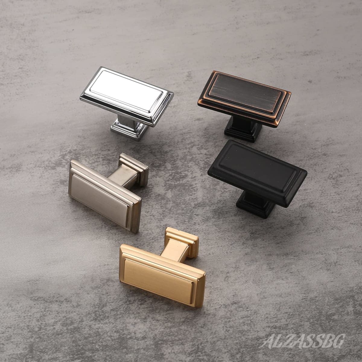 Alzassbg 6 Pack Brushed Satin Nickel Cabinet Knobs, 1.3 Inch(32mm) Kitchen Cabinet Hardware Rectangle Knob for Cupboard and Drawer AL6072SN thumbnail 4
