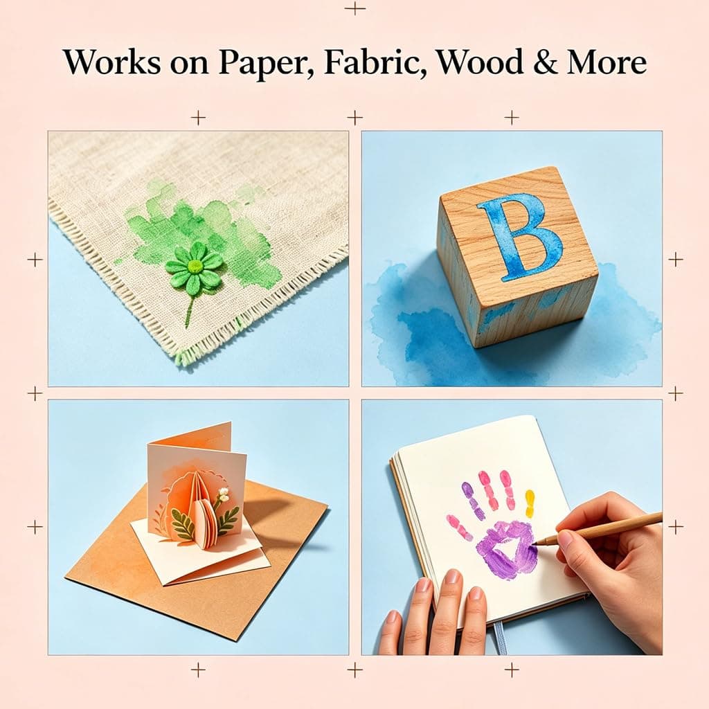 6 Pcs Craft Ink Pad,Washable Ink Pads for Kids Multicolor Ink Pads for Rubber Stamps,Paper,Scrapbooking,Wood Fabric,6 Unique Pure Colors thumbnail 4