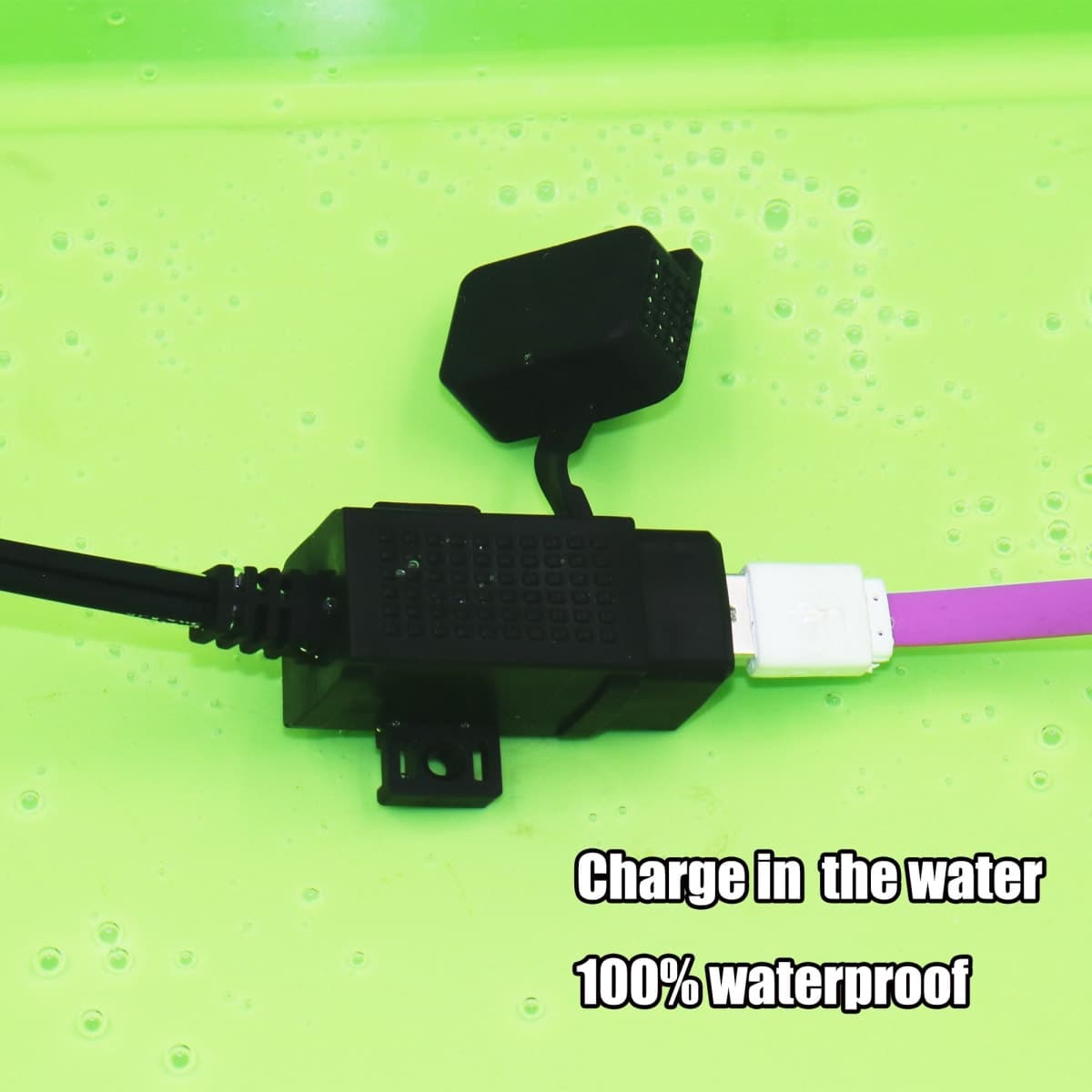 MOTOPOWER MP0609EA 3.1Amp Waterproof Motorcycle Dual USB Charger Kit SAE to USB Adapter Cable Phone Tablet GPS Charger with SAE Ring Terminal Cable Harness thumbnail 5