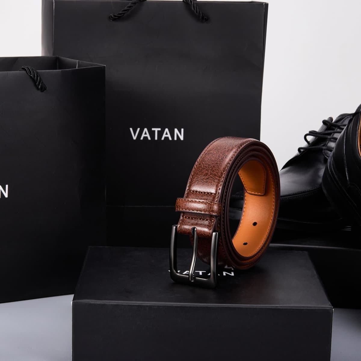 VATAN Men's Genuine Leather Dress Belts, Handmade Classic Every Day Leather Jeans Belt for Men Work Business Casual thumbnail 5