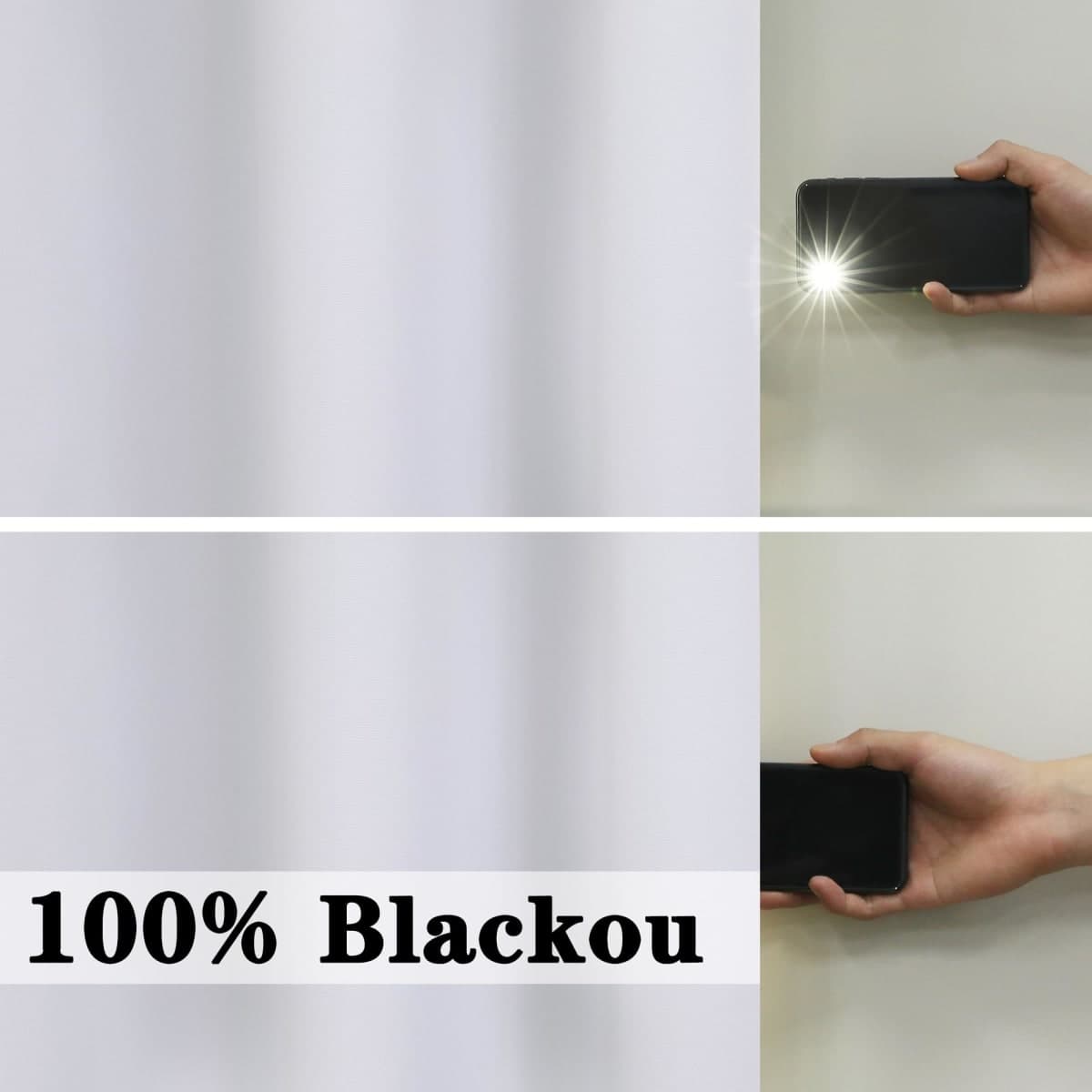 Chyhomenyc Window Blackout Curtain Liners with 18 Rings, Thermal Insulated 100% Blackout Liner for 96 Inch Curtains, Each 50Wx92L, 2 Liners Per Set with 18 Pieces Rings thumbnail 4